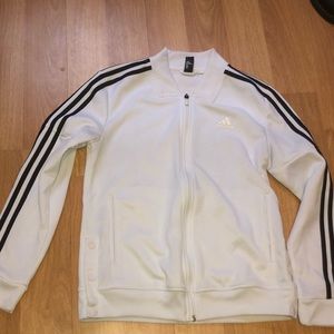 Adidas white zip up